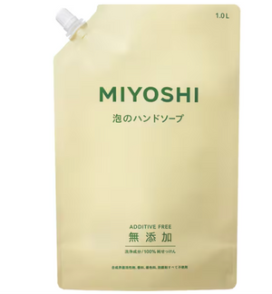 Miyoshi Additive-Free Soap Foam Hand Soap Refill, 1000ml, natural ingredients, ideal for daily hand washing