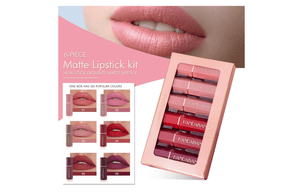 PUERI Lipstick, Lip Gloss, 6 Colors, Cosmetics, Makeup Set