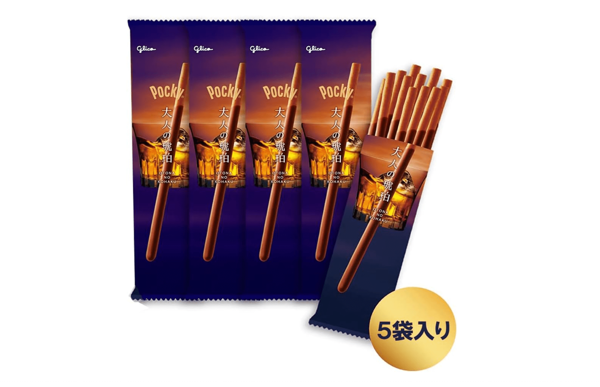 Gift Box of Ezaki Glico Pocky Adult Amber & Goddess Ruby, Elegant Chocolate Snack for Adults
