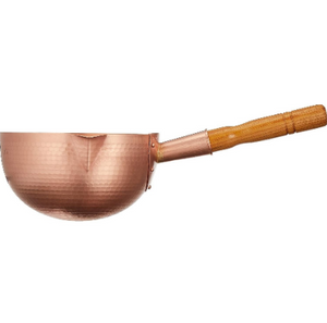 6L Marushin Hammered Copper Saucepan with hammered copper texture, promoting calm, enjoyable cooking