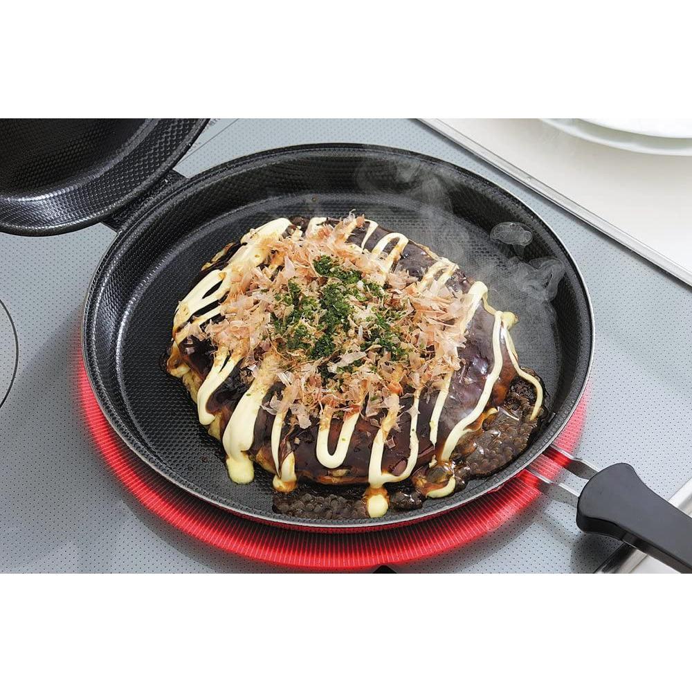 Shimomura Foldable Iron Double Frying Pan (IH Compatible) 36469 - YOYO JAPAN