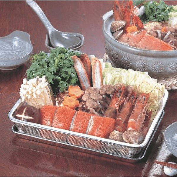 Shinetsu Works Stainless Steel Rectangle Deep Mesh Colander 6.5 Mesh No.21 Japan (250X203Mm)