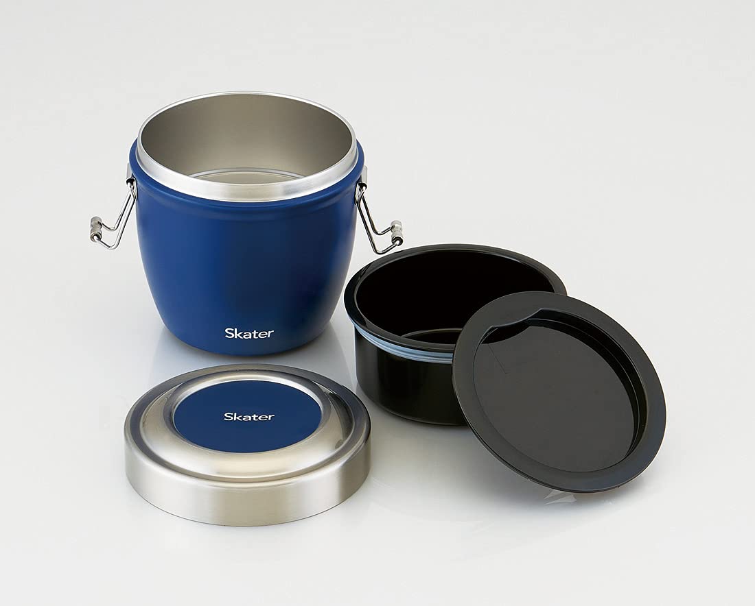 Skater Japan 800Ml Bento Box - Heat Insulated Stainless Steel - Antibacterial - Blue (Stlbd8Ag - A)