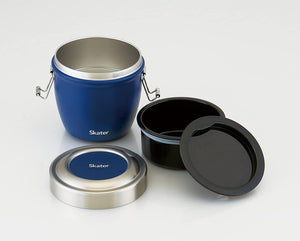 Skater Japan 800Ml Bento Box - Heat Insulated Stainless Steel - Antibacterial - Blue (Stlbd8Ag - A)