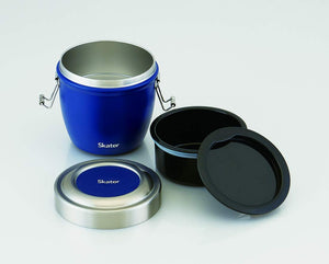 Skater Japan Stainless Steel Bento Box 550Ml Blue Thermal Lunch Bowl Stlbd6 - A