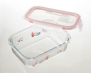 Skater Moomin Kitchen 650Ml Heat - Resistant Glass Storage Container With 4 - Point Lock Lid Valve - Japan