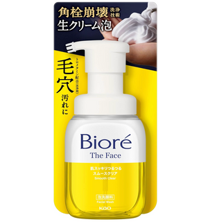 Biore The Face Foaming Facial Wash, 200 ml, ultra-fluffy foam, ideal for delicate skin.
