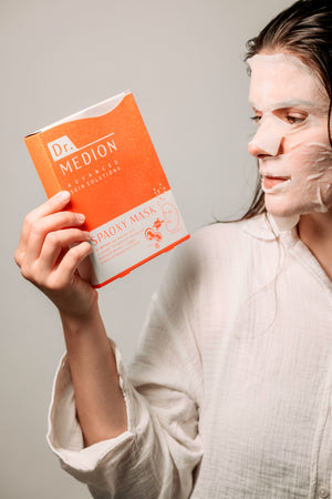 Dr. Medion Spaoxy Mask Rose Scent in 20ml x 3 Sheets, quick 10-minute application, perfect for daily radiance