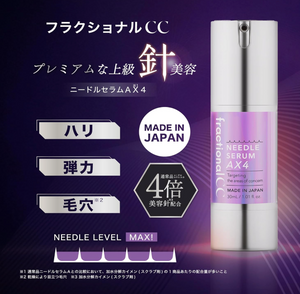 Close-up of Fractional CC Needle Serum AX4, 30 ml, showing its dropper applicator for precision use