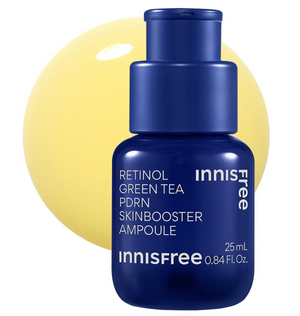 Innisfree Retinol PDRN Advanced Serum 25 ml bottle, front view, sleek and refined packaging