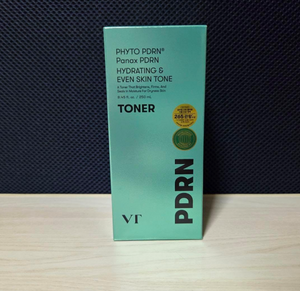 250 ml VT PDRN Toner, lightweight watery texture, designed for quick absorption