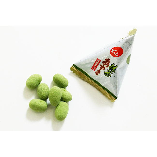 70g Denroku Amanatto Matcha Chocolate Covered Azuki Red Beans, Japanese sweet snack, designed for daily enjoyment