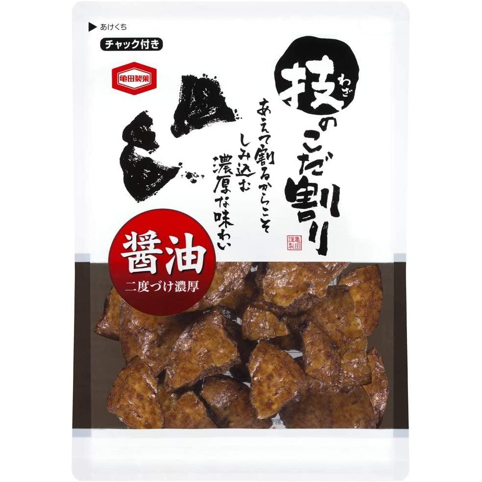 120g Kameda Double Dipped Soy Sauce Senbei Rice Crackers (Pack of 3), irregular pieces, designed for umami enthusiasts