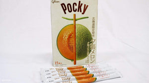 170g Pocky Giant Yubari Melon with aromatic coating, offering refreshing sweetness for snack lovers