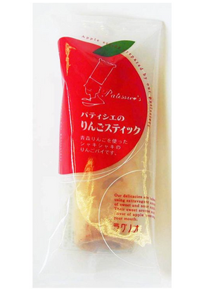 Close‑up of Patissier Apple Stick, showing fluffy sponge and apple filling