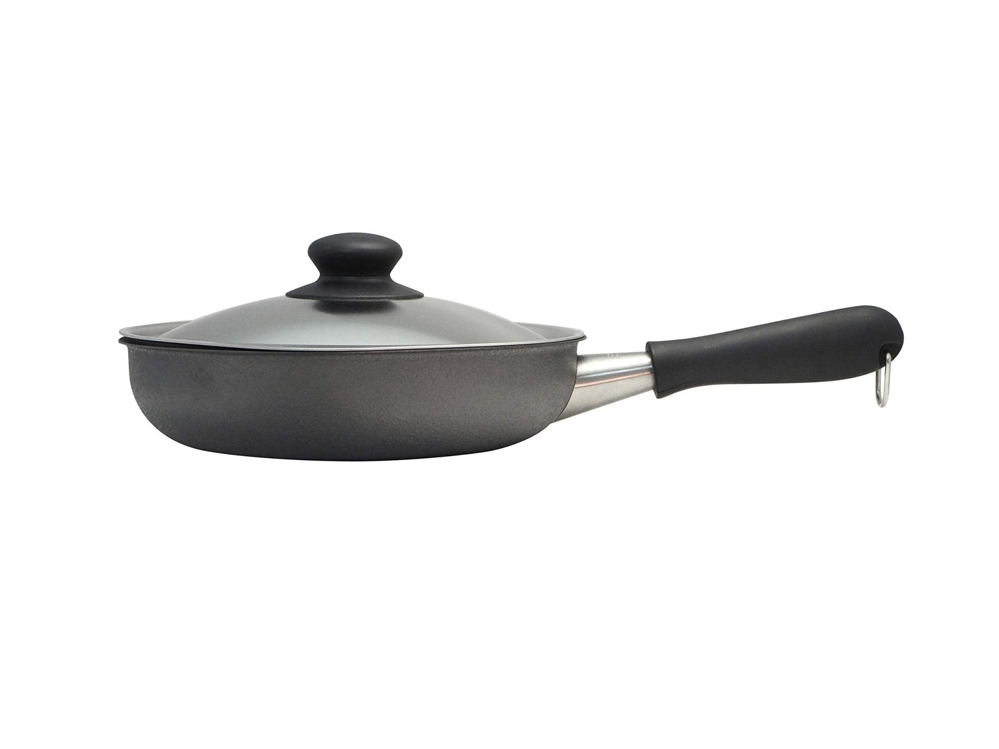 Sori Yanagi Japan Iron Frying Pan 22Cm W/ Lid Compatible Ih Double Fiber Line Nitriding