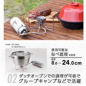 Soto Made In Japan Single Burner Fusion St - 330 Camping Stove With Regulator - High Fire Power & Wind Resistant