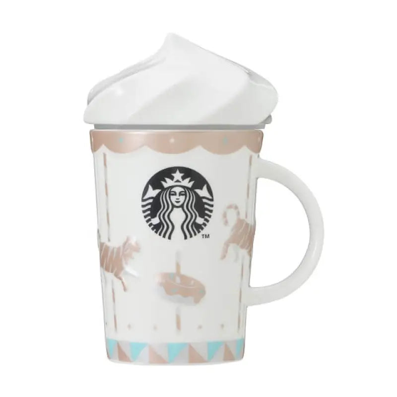 Starbucks Japan Wonderland Whip Lid Mug Carousel 355ml - Japanese Home