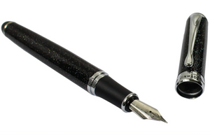 Medium nib Gullor Advanced Jinhao X750 Black Night Sky Fountain Pen with converter for refillable use - YOYO JAPAN