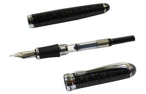 Gullor Advanced Jinhao X750 Black Night Sky Fountain Pen medium nib, showcasing elegant design for pen lovers - YOYO JAPAN
