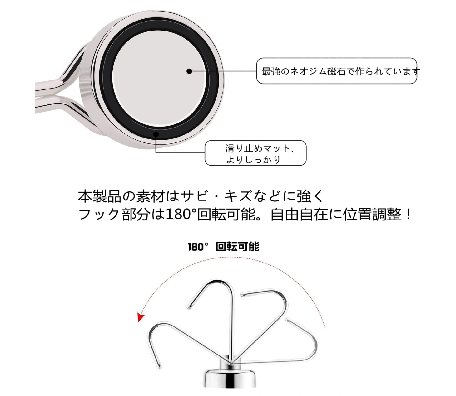 HARMIEY Magnetic Hooks, Set of 10 - YOYO JAPAN