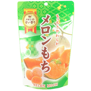 Close‑up of a single melon mochi piece showing soft texture