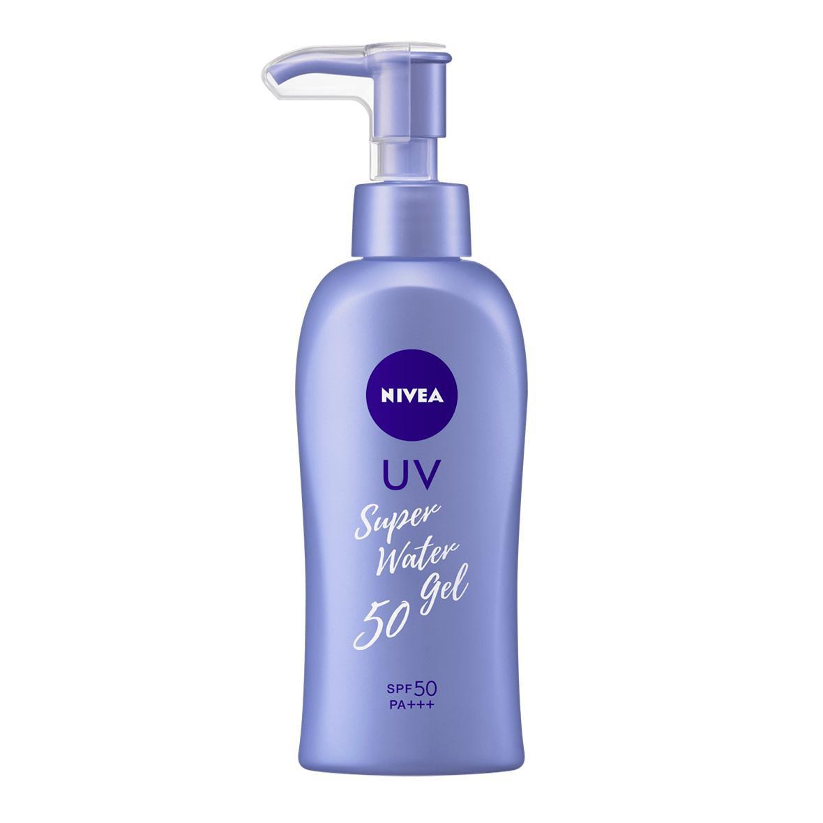 140g Nivea Sun Protect Super Water Gel Sunscreen, lightweight formula, designed for all skin types.