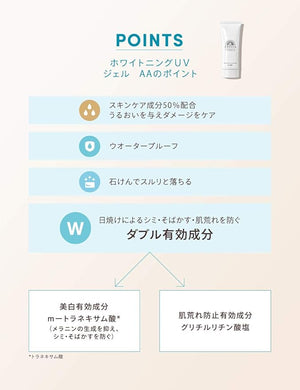 90G Shiseido Anessa Whitening UV Gel AA with hydrating ingredients, offering dewy finish