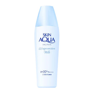 Close-up of Skin Aqua Super Moisture Milk, 40ml, featuring hyaluronic acid for hydration