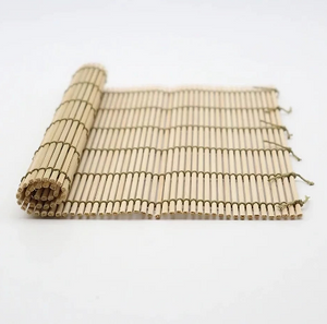 27cm Kiya Natural Polished Bamboo Sushi Rolling Mat, handcrafted in Japan, supporting sushi creativity
