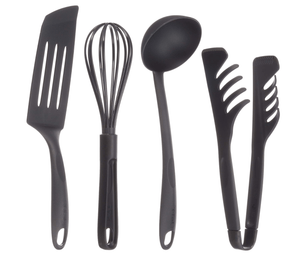 T - fal Kitchen Tools 4 - Piece Set Spatula Ladle Tongs Whisk K001S4