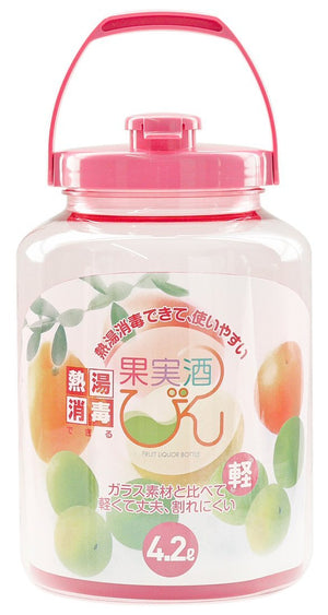 Takeya Momoiro 4.2L Heat - Resistant Sterilizable Boiling Water Fruit Sake Bottle R Type - Japan