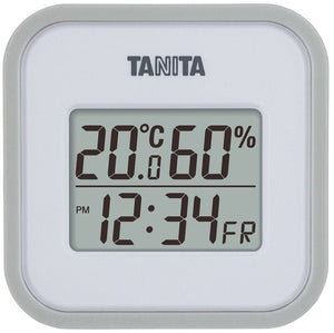 Tanita Tt - 558Gy Digital Wall Mounted Thermo - Hygrometer Clock Calendar Japan - Temperature & Humidity Monitor