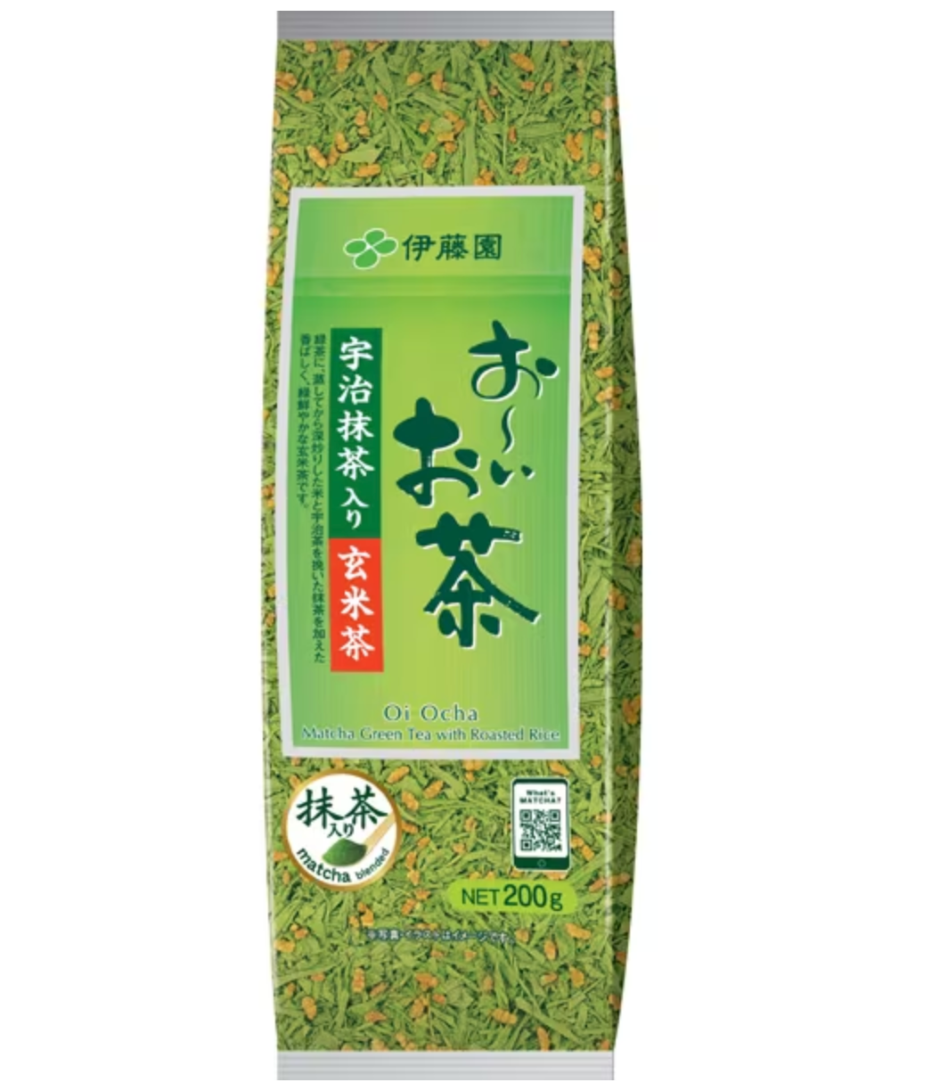 Ito En Uji Matcha Iri Genmaicha 200g bag, green tea with roasted rice