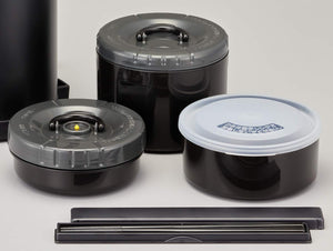 The - Peacock Japan 1.8L Matte Black Stainless Steel Lunch Jar Arl - 18 Bd Thermal Insulation