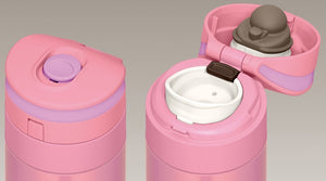 Thermos 0.35L Pink Water Bottle Vacuum Insulated Japan Mobile Mug One Touch Open Jns - 350P