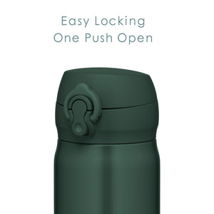 Thermos 0.35L Vacuum Insulated Stainless Steel Water Bottle Portable and Lightweight Easy Clean Spout Dark Green