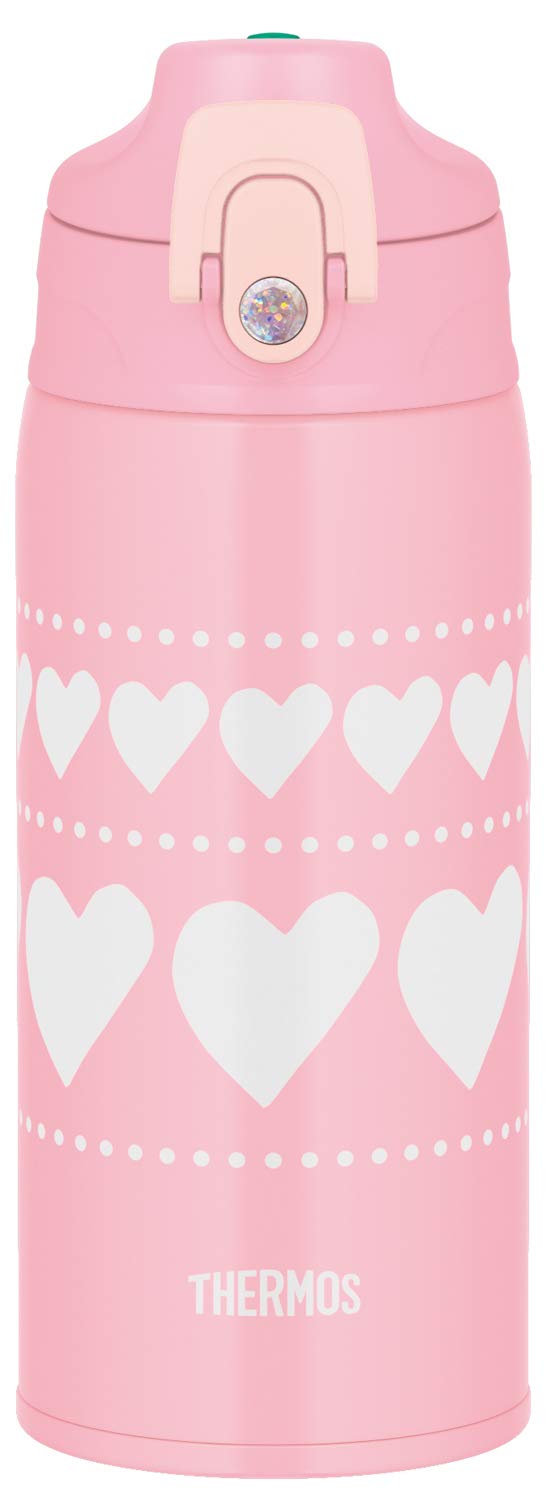 Thermos 0.63L Water Bottle Pink Heart Vacuum Insulated 2 - Way Bottle - Fjj - 600Wf Pht