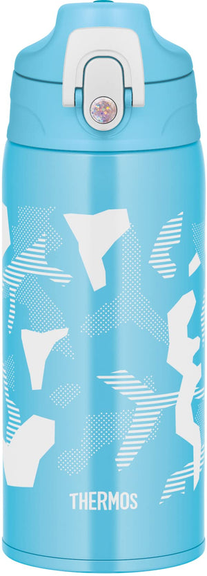 Thermos 0.6L Vacuum Insulated 2 - Way Water Bottle with Cup Blue White Ideal for School Kids - Fjj - 601Wf Blwh