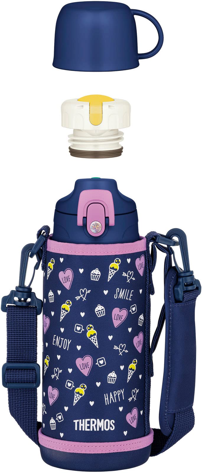 Thermos 0.8L Vacuum Insulated Water Bottle for Children in Navy Purple Fjj - 801Wf Nvpl