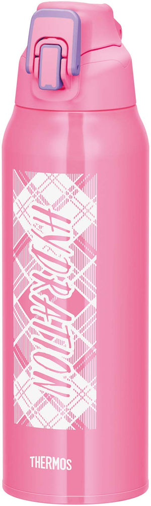 Thermos 1.0L Fht - 1000F P - Ch Pink Check Vacuum Insulated Sports Water Bottle