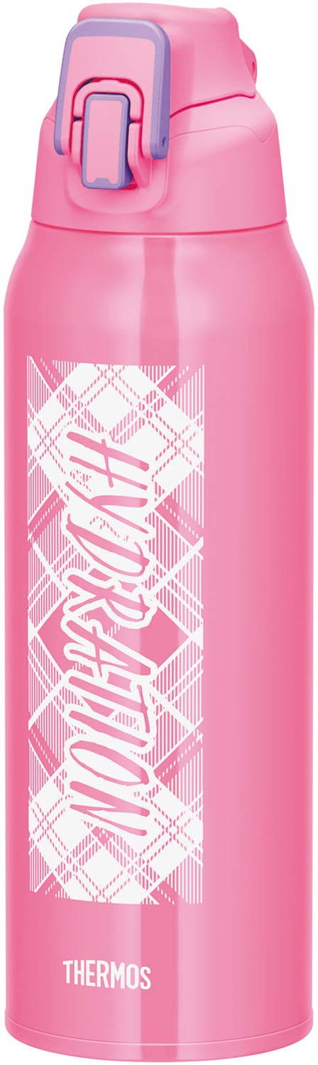 Thermos 1.0L Fht - 1000F P - Ch Pink Check Vacuum Insulated Sports Water Bottle