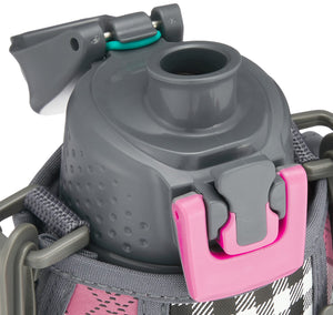 Thermos 1.0L Grey Gingham Vacuum Insulated Sports Bottle One - Touch Open Type