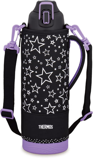 Thermos 1.5L Sports Bottle Vacuum Insulated in Black Purple Fht - 1502F for Cold Storage