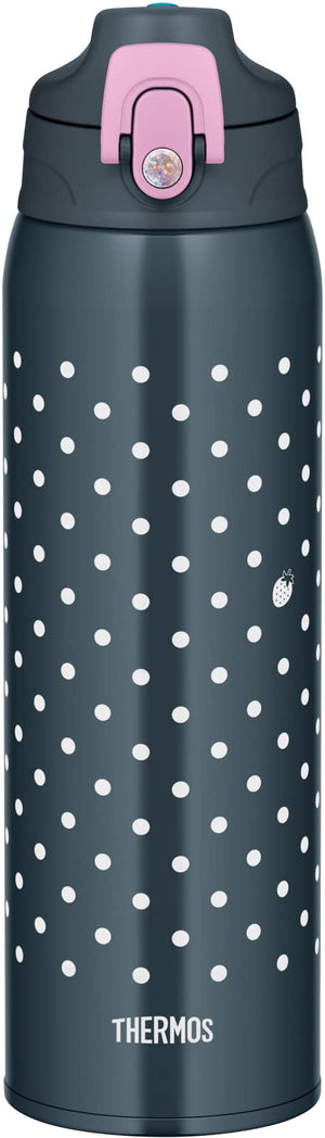 Thermos 1L Gray Pink Vacuum Insulated Water Bottle with Cup for Children School Use - Fjj - 1001Wf Gyp