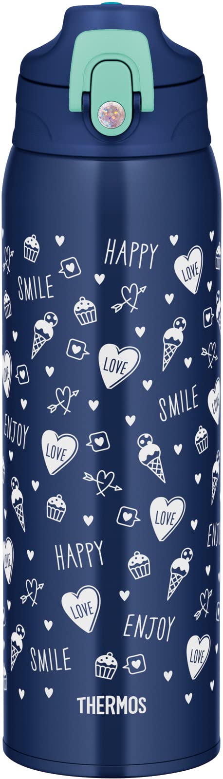 Thermos 1L Vacuum Insulated 2 - Way Water Bottle Navy Green with Cup for Children School Use - Fjj - 1001Wf Nvgr