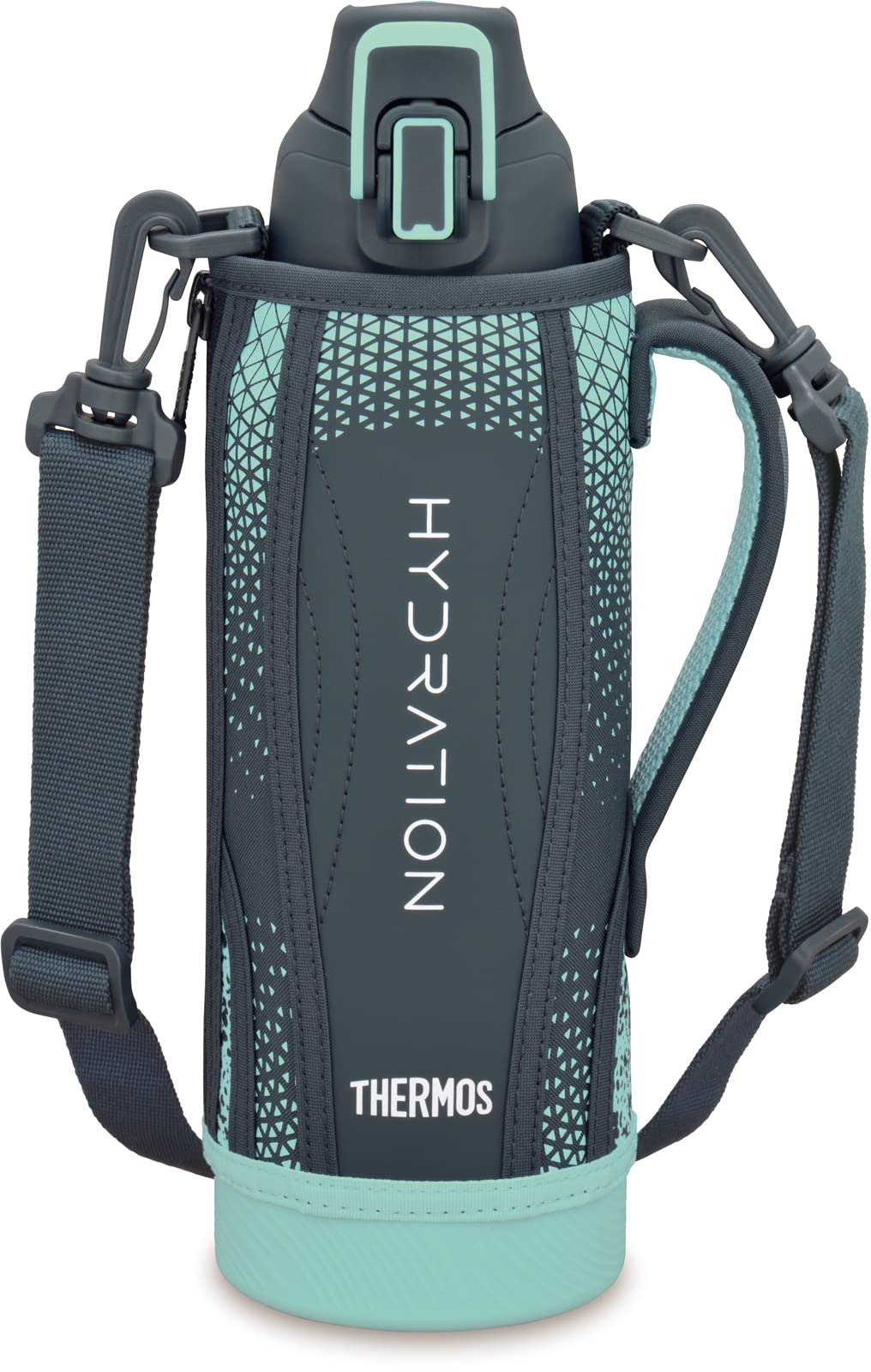 Thermos 1L Vacuum Insulated Navy Mint Sports Bottle Cold Storage FHT - 1002F NVMT