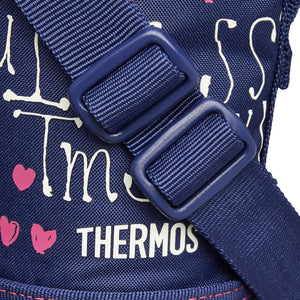Thermos 2 - Way Bottle Replacement Parts with Handy Pouch in Navy Heart Design