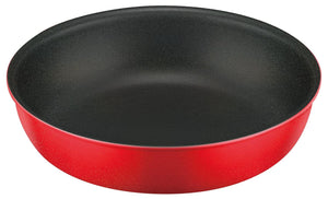 Thermos 20cm Bright Red Durable Frying Pan Detachable Handle for Gas Stove