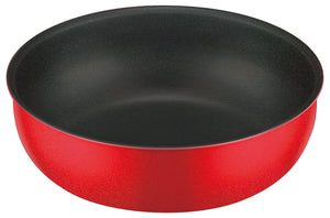 Thermos 24cm Durable Frying Pan with Removable Handle for Gas Stove - Bright Red